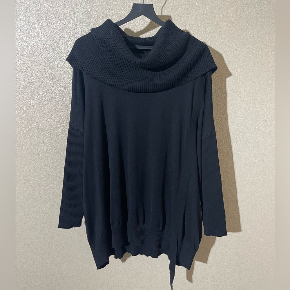 Elegant Black Cowl Neck Sweater